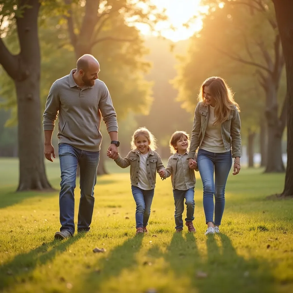 Family representing life insurance protection